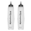 Running Water Bottle Handheld Plastic Flask Hydration Vest Packs Waist Belt Replacement for Runners Marathon Cycling Hiking - color: 03 Soft Flasks - White - 500ml/16.9oz - 2 Packs