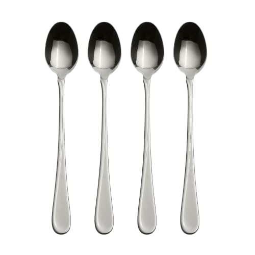 Oneida Flatware Flight, Iced Tea Spoons, Set of 4 | mirror finish | long handle | dishwasher safe, cutlery set for kitchen and dining, utensil set, kitchen essentials - style: Tall Drink Spoons, Set of 4