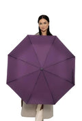 Windproof Travel Umbrella - Compact, Light, Full Automatic Open/Close - Folding Backpack Umbrella for Rain & Sun UV Preotection For Men & Women, Unbreakable 8 Fiberglass Ribs UK Design - color: Mulberry
