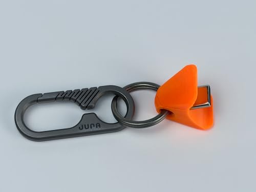 Jura Anchor for AirPods, Titanium Carabiner Clip, Keychain & Lanyard - color: Orange + Titanium