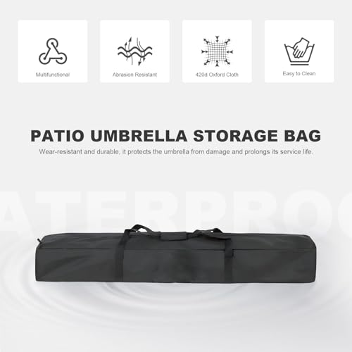 67 Inch Waterproof Umbrella Storage Bag for Outdoor Beach Umbrella bag, Oversized Hammock and Steel Stand With Handles and Zippers,Tent Pole Bags,Travel Sports Equipment Bags,Black