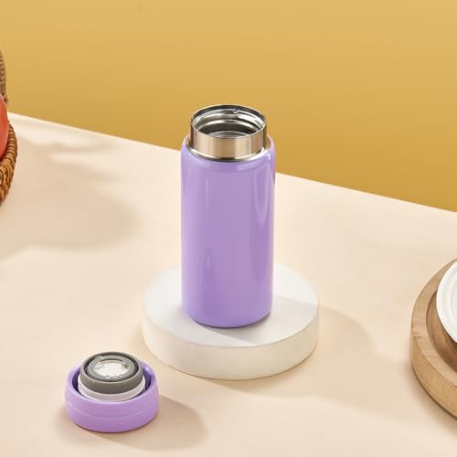 10oz Mini Water Bottle Stainless Steel Thermos Small Flask - Insulated Vacuum, Leak Proof, Keeps Drinks Hot/Cold - Ideal for Coffee, Tea, Water - Purple - color: Purple, size: 9.5 Ounces