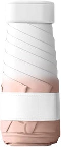 Mini Travel Sun Umbrella for Purse - Small Compact UV Protection, Lightweight Portable Parasol, Windproof for Women, Men, Kids - color: 12-Bean Paste Powder-Gradient