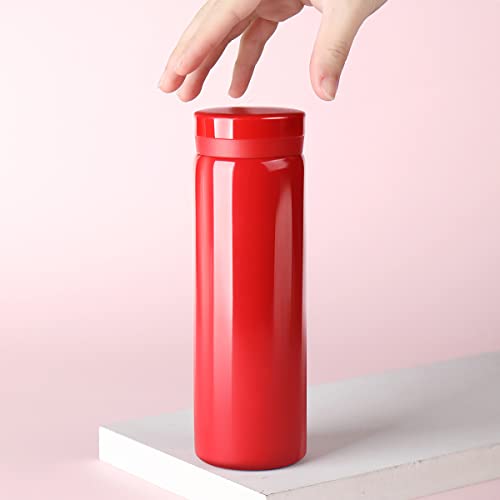 10oz Mini Water Bottle Stainless Steel Thermos Small Flask - Insulated Vacuum, Leak Proof, Keeps Drinks Hot/Cold - Ideal for Coffee, Tea, Water - Red - color: Red, size: 9.5 Ounces