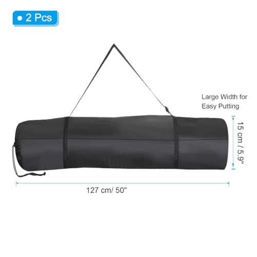 PATIKIL 51 Inch Tripod Monopod Case Bag, 2 Pack Nylon Camping Foldable Tripod Carry Case Storage Bag with Shoulder Strap for Outdoor Travel, Black - size: 50 Inch