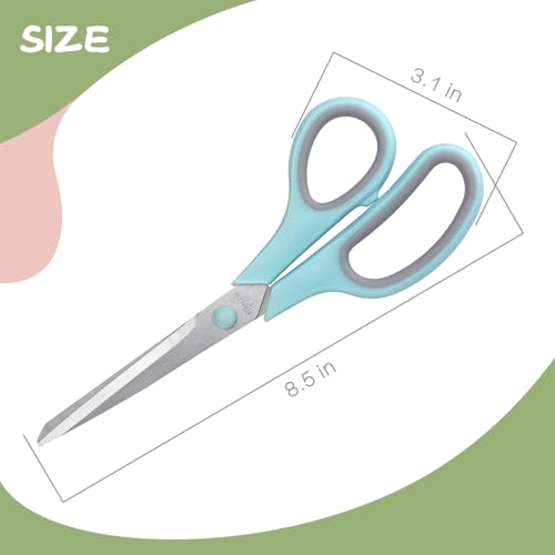 LONGKEY 8.5" Pastel Scissors 3-Pack, Ultra Sharp Stainless Steel, Gray - color: Gray