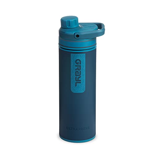GRAYL UltraPress 16.9 oz Water Purifier & Filter Bottle, Forest Blue - color: Forest Blue