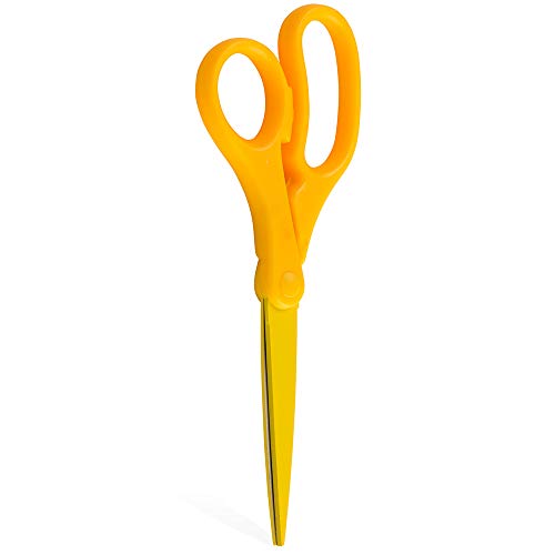 JAM PAPER Multi-Purpose Precision Scissors - 8 Inch - Yellow - Ergonomic Handle & Stainless Steel Blades - Sold Individually - color: Yellow, size: Standard (8 Inch)