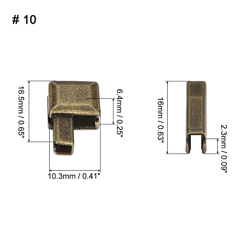 uxcell 10Sets Zipper Repair Kits, #10 Retainers Box & Insertion Pins, Metal Latch Sliders for Bags Coats Open-end Zippers Replacing, Bronze Tone - color: Bronze Tone, size: #10