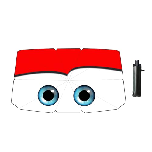Windshield Sun Shade 2025 Car Accessories 100% Blackout Car Front Windsow Shades Umbrella Automotive Sun Visor Block Heat Insulation Protection (Red) - color: Red
