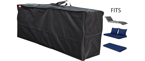 Outdoor Rectangular Cushion/Cover Storage Bag, Protective Zippered Storage Bags with Handles, 50''L x 13''W x 20''H Black - color: Black, size: 50''X13"X20''