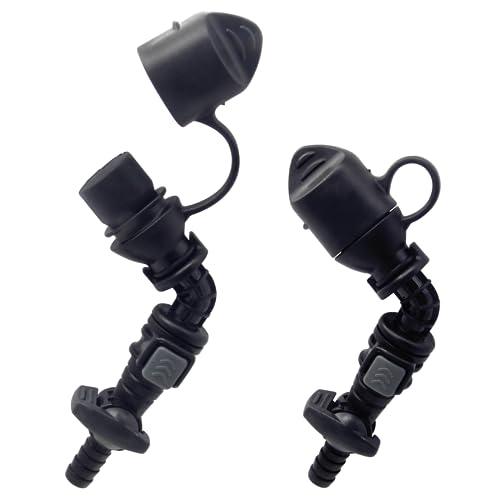 Hydration Bags Bite Valve Mouthpiece Replacement Bite Valve Replacement | leak-proof & durable for Cross Country Bladder Bag Detachable Universal Manual Switch for Any Hydration Pack System - style: 2 Pack 45 degree black