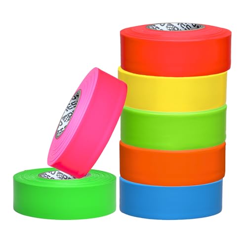 NO Adhesive, Presco PresGlo Arctic Roll Flagging Tape 5 mils Thick, 1-3/16 in. x 50 yds. (Neon Yellow)