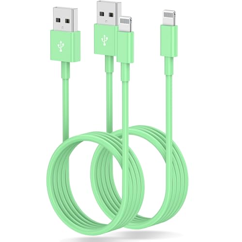 3ft iPhone Charger Apple MFi Certified, Apple Lightning to USB Cable 3 Feet,Fast Apple Charging Cable Cord 3 Foot for iPhone 14 Pro Max/13/13 Mini/13 Pro/12/11 Pro/11/XS MAX/XR/8/7/6s/5S/iPad - color: 2PACK-Green