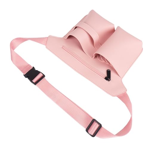 Scissor Bag,Barber PU Leather Waist Pouch,Professional Hairdressing Tools Storage Holster with Waist Belt,Hairstylist Waist Belt,Professional Hairdressing Tools Storage Holster - color: Pink