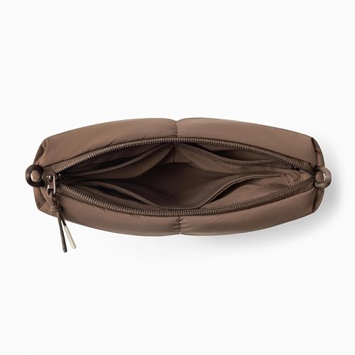 Comfyable Puffy Electronics Organizer Travel Case, Cute Tech Pouch for Women Men, Cable Storage Bag for Charger, Phone, Power Bank, Cord, Compact Tech Accessories Pouch, Mocha Brown - color: Mocha Brown