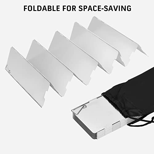 Camping Stove Windscreen 14 Plates Folding Outdoor Stove Windshield Camp Stove Wind Screen Aluminium Alloy Windshield for Butane Burner Grill Wind Blocker Shield - size: 14 Plates Windscreen