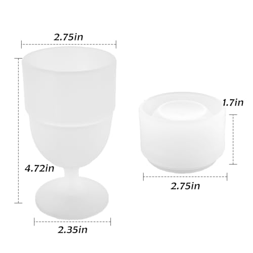 1 Pack Portable Collapsible Silicone Wine Glasses, Collapsible Silicone Cup, Travel Camp Wine Glasses for Picnic Indoor Outdoor, Reusable, Capacity 7 Oz, White