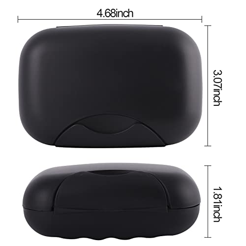 2 Pcs Plastic Soap Case Holder Container Box Home Outdoor Hiking Camping Travel Black - color: Black