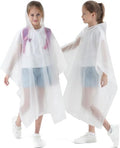 2 Pack Raincoats for Kids, Kids Rain Jacket Reusable Rain Ponchos for Boys and Girls - color: White