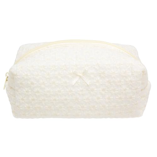PAZIMIIK Cozy Makeup Bag for Women,Zipper Cosmetic Pouch,Embroidery Daisy - color: Embroidery Daisy