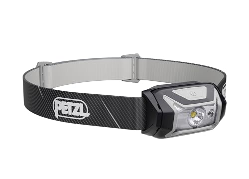Petzl Tikka Headlamp - Black | Compact, 350 Lumen Light with Red Lighting, for Hiking, Climbing, Running, & Camping - color: Black, style: 350 Lumens