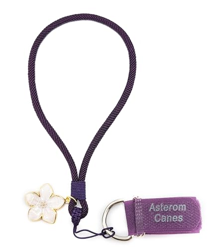 Asterom Cane Strap for Women, Walking Cane Accessories - Fashionable Cane Wrist Strap - color: Purple