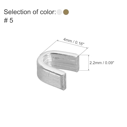 uxcell 80Pcs Zipper Slider Retainers - #5 U Shape Top Stoppers for Bags Coats Jackets Closed-end Zippers Replacing, Silver Tone & Bronze Tone - color: Silver Tone/Bronze Tone, size: #5