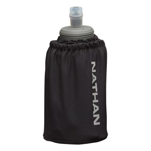 Nathan - Pinnacle 18oz Soft Flask Black/Reflective Silver OSFM - color: Black, style: 18oz