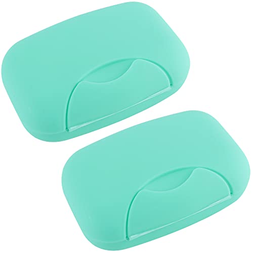 2 Pcs Plastic Soap Case Holder Container Box Home Outdoor Hiking Camping Travel Blue - color: Blue