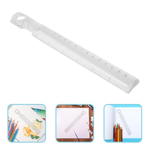 Tofficu 2 Pack 8.26 Inch Straight Rulers with Centimeter Scale and 2X Magnifying Bar Lightweight Plastic Measuring Tools for School Office Crafting and Reading