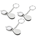 Rongon 10X Pocket Magnifying Glass Small Folding Keychain Magnifier - color: Silver-3pcs