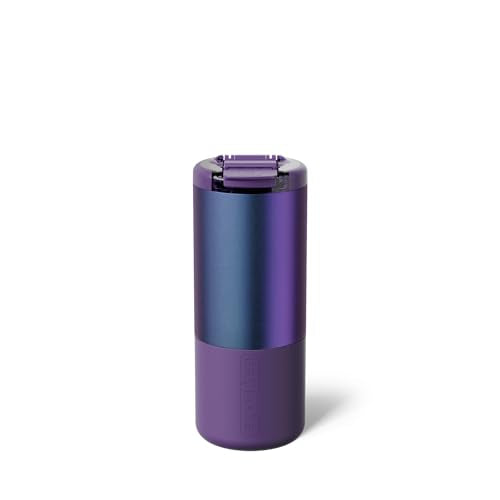 BrüMate Strova 18oz 100% Leakproof Insulated Coffee Mug | Ceramic-Lined Interior | Built-In Silicone Sleeve for Travel | Locking Flip Lid (Dark Aura) - color: Dark Aura