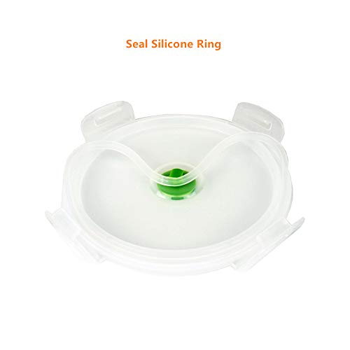 CARTINTS Green Silicone Collapsible Food Storage Containers-Prep/Storage Bowls with Lids - Round Silicone Food Storage Containers - Microwave and Freezer Safe 3Pack - color: Round Green-3pcs