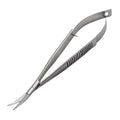 Micro Scissors 5.5" Curved Snip Embroidery Scissor Extra Sharp Tip Eyebrow Trimming Scissor Spring action Sewing Arts & Craft for Grooming thread Premium Stainless Steel Squeeze Applique Scissors. - style: Single
