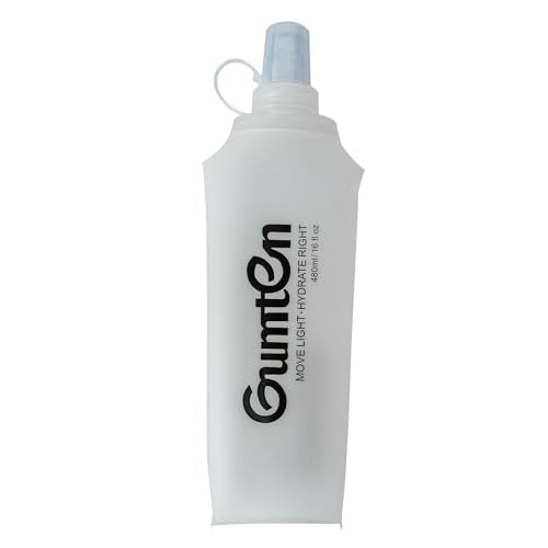 Soft Flask 480ml TPU BPA-Free Soft Water Bottle Leak-Proof Collapsible for Hydration Pack Running Vest Marathon Hiking Cycling (Transparent) - color: 480ml Transparent