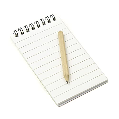 ASR Outdoor 4pk Waterproof Paper Pocket Spiral Notebook Travel Notes Journal Field Notepad with Pencil, Green, 50 Page Lined - size: 4 Pack