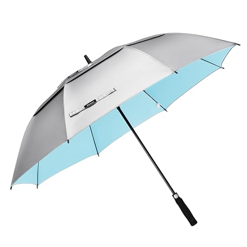Gonex 62/68/72/80 Inch Golf Umbrella, Auto Open, Windproof, UV Protection - color: Silver/Lake Blue, size: 72 inch