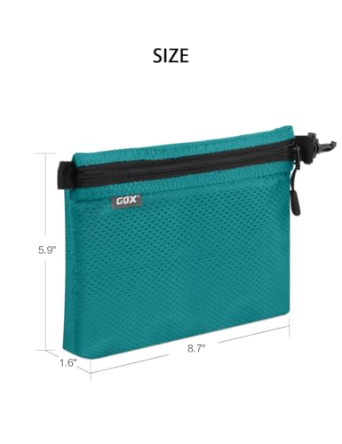 GOX Small Toiletry Bag for Men Bulk Cosmetic Bag Dopp Kit Carry On Zipper Pouch Organization Nylon Small Packing Sack Waterproof (Turquoise) - color: Turquoise