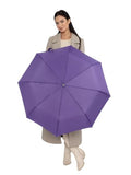 Windproof Travel Umbrella - Compact, Light, Full Automatic Open/Close - Folding Backpack Umbrella for Rain & Sun UV Preotection For Men & Women, Unbreakable 8 Fiberglass Ribs UK Design - color: Purple