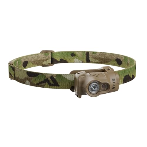 Princeton Tec Byte Multi-Mode 200 Lumen LED Tactical Headlamp, Multicam | Multi-Beam IPX4 Water Resistant, Essential Outdoor Accessory, Hiking, Backpacking, Camping, Running, and Safety Preparedness - color: Red/White