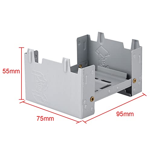 Folding Portable Pocket Stove, Solid Fuel Tablet Pocket Stove for Picnic BBQ Camp Hiking Wood Burning Camp Stove, Emergency Stove, 95 X 75mm