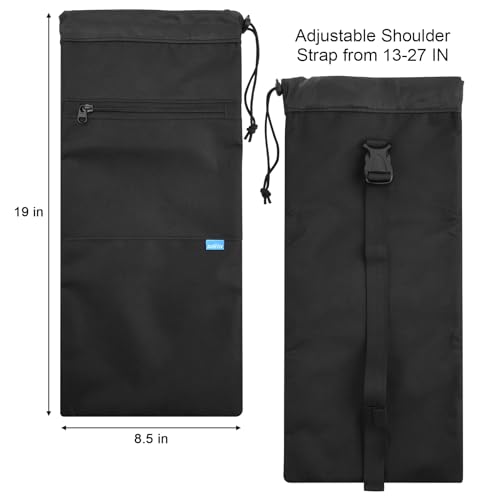 Xxerciz Trekking Poles Carrying Bag Lightweight Collapsible Hiking Poles Storage Bag with Zipper Pocket, Adjustable Shoulder Strap, Portable Replacement Pouch for Folding Walking Sticks