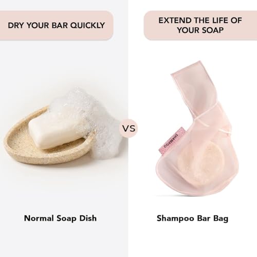 Kitsch Soap Saver Bag – Patented Mesh Bag Soap Holder - Blush | for Shampoo and Conditioner Bars – Extends Use & Prevents Soggy Mess – Recycled Beauty Mesh Pouch, Eco-Friendly - color: Blush
