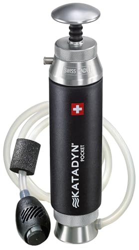 Katadyn Pocket Ceramic Hand Pump Water Filter | 13,000 Gallon Capacity, 20-Year Guarantee, Portable & Lightweight, For Camping, Backpacking & Hiking