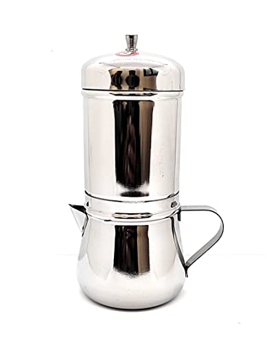 KERAM 2 in 1 south indian filter coffee maker 5.1 oz (150 ml) indian style - size: 150 mL (2-3 cup)