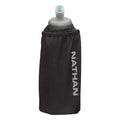Nathan Handheld Soft Flask 18oz - Exo-Draw Insulated Collapsible Bottle - Grip-Free Strap & Rigid ExoSpine for Comfort/Support - Breathable Mesh Strap - Ideal Running/Hiking, Pinnacle, Black - color: Black, style: 18oz Insulated