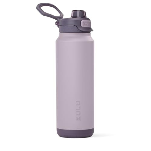 ZULU Powerfill Pro 32oz Stainless Steel Sip or Chug Water Bottle, Amethyst | Insulated stainless steel water bottle with Quick Fill™ lid, sip and chug spouts, leakproof lock, and dishwasher safe - color: Amethyst, style: 32oz