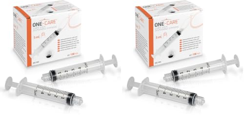 MediVena ONE-CARE 5ml Luer-Lock Syringes, Sterile, 100/bx Blister-Packed Syringes 5cc (Pack of 2) - size: 5ml (Pack of 2)
