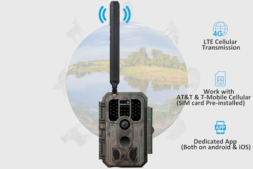 Meidase Trail Camera Cellular S950, 4G LTE, Full Video Preview, No-Glow 100ft Night Vision, Motion Activated, Send Pictures to Your Cell Phone, for Game Cams, Deer Wildlife Scouting